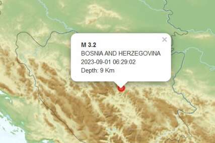Zemljotres u srednjoj Bosni, 19 kilometara sjeverno od Zenice
